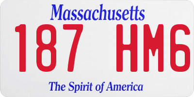 MA license plate 187HM6