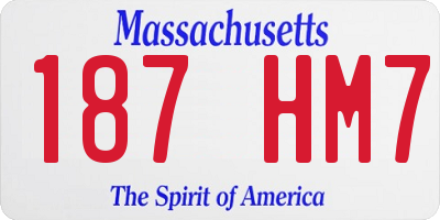 MA license plate 187HM7