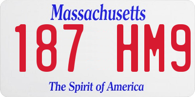 MA license plate 187HM9