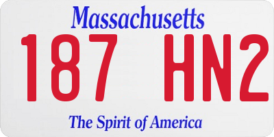 MA license plate 187HN2