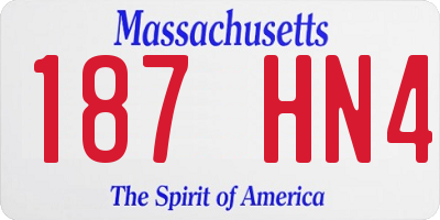 MA license plate 187HN4