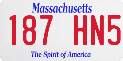 MA license plate 187HN5
