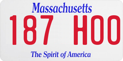 MA license plate 187HO0