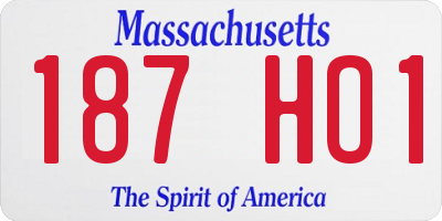 MA license plate 187HO1