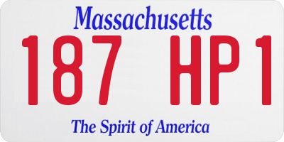 MA license plate 187HP1