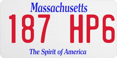 MA license plate 187HP6