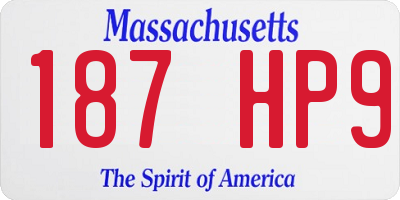 MA license plate 187HP9