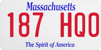 MA license plate 187HQ0