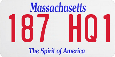 MA license plate 187HQ1