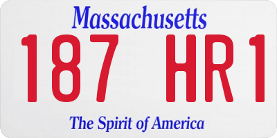 MA license plate 187HR1