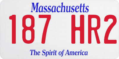 MA license plate 187HR2