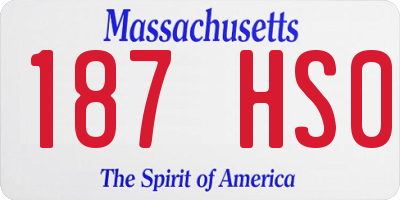 MA license plate 187HS0