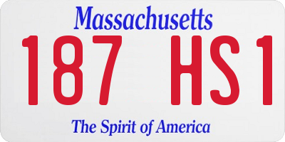 MA license plate 187HS1