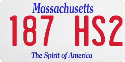 MA license plate 187HS2