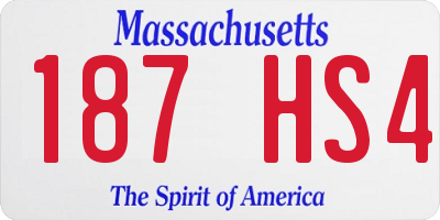 MA license plate 187HS4