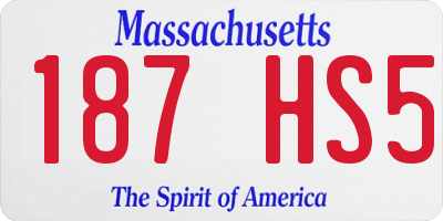 MA license plate 187HS5