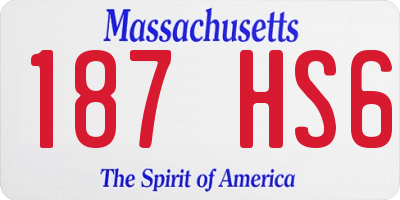 MA license plate 187HS6