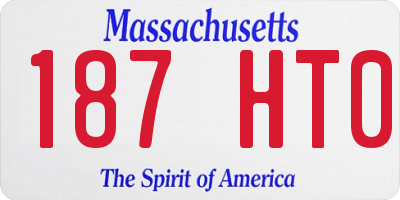 MA license plate 187HT0