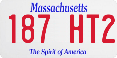 MA license plate 187HT2