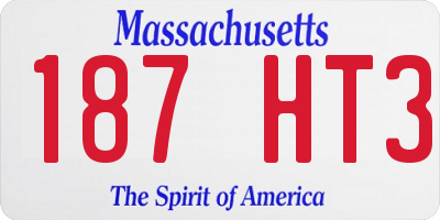 MA license plate 187HT3
