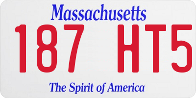 MA license plate 187HT5