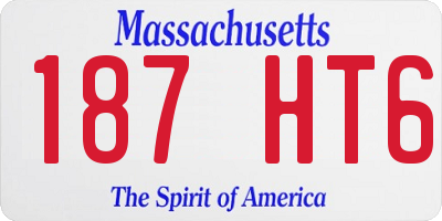 MA license plate 187HT6