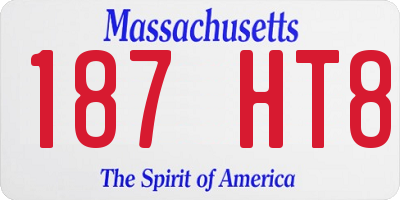 MA license plate 187HT8