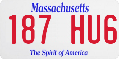 MA license plate 187HU6