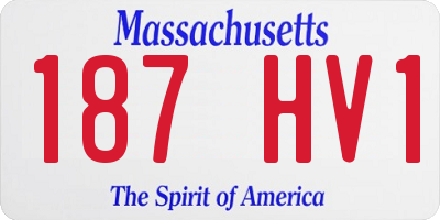 MA license plate 187HV1