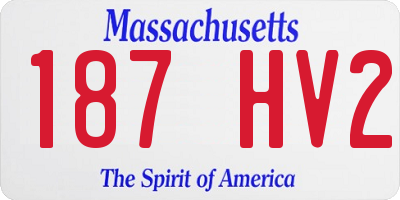 MA license plate 187HV2