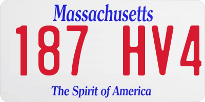 MA license plate 187HV4