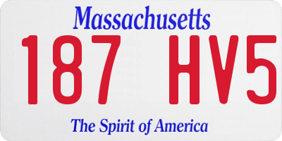 MA license plate 187HV5