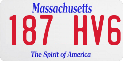 MA license plate 187HV6