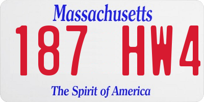 MA license plate 187HW4