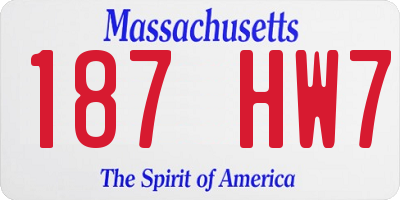 MA license plate 187HW7