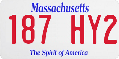 MA license plate 187HY2