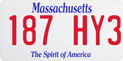 MA license plate 187HY3