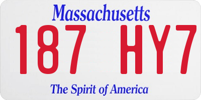 MA license plate 187HY7