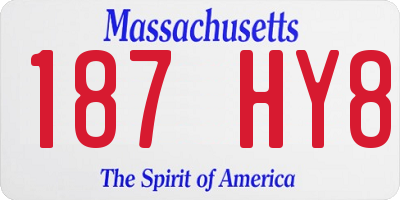MA license plate 187HY8