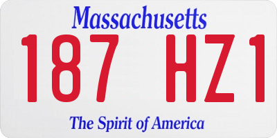 MA license plate 187HZ1
