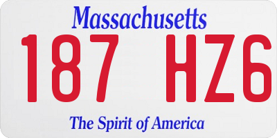 MA license plate 187HZ6