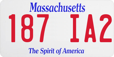 MA license plate 187IA2