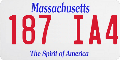 MA license plate 187IA4