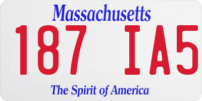 MA license plate 187IA5