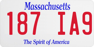 MA license plate 187IA9