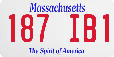 MA license plate 187IB1