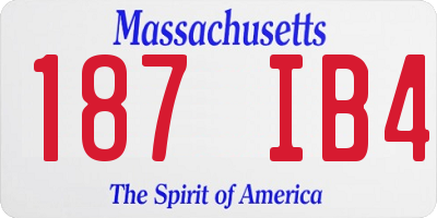 MA license plate 187IB4