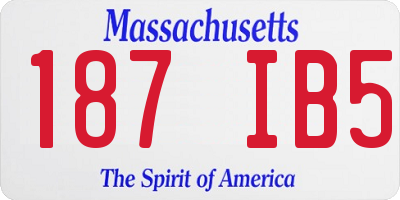 MA license plate 187IB5