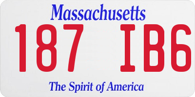 MA license plate 187IB6