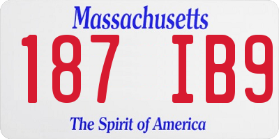 MA license plate 187IB9
